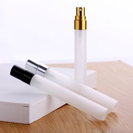 100Pcs/Lot 10ml Frosted Glass Spray Bottle Atomizer Perfume Refillable Perfume Bottle
