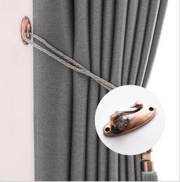 Curtain Tiebacks with Screws Swan Metal Hook Home Decor Wall Hanger 5 Styles Holder Curtains Rope Lanyards for Window Draperies