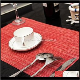 Mats Decoration Accessories Kitchen, Bar Home & Garden Drop Delivery 2021 4 Pcs/Lot Weave Placemat Fashion Pvc Dining Mat Disc Pads Bowl Coas