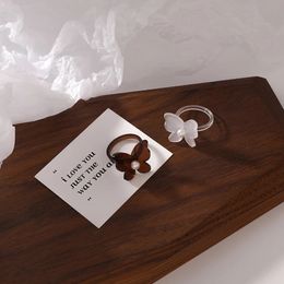 Geometric Finger Rings Jewellery Resin Acrylic Ring Women Vintage Butterfly Ring