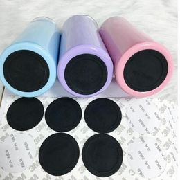 Wholesale Black Silicone Pads Round Bottom Rubber Bonded Coaster Non-Slip Protective Reusable Drinkware Stickers For 15oz 20oz Skinny Tumbler