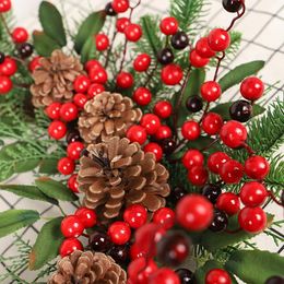 Decorative Flowers & Wreaths Home Decoration Red Fruit Half Garland Wall Hanging Decorations Wreath Pendant Autumn Wedding Party Decor Fall