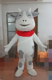 Halloween lovely White cow Mascot Costume High quality Cartoon Anime theme character Adults Size Christmas Carnival Birthday Party Outdoor Outfit
