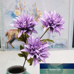 Decorative Flowers & Wreaths 10P Fake Romantic Dahlia (3 Heads/Piece) 25.98" Length Simulation Oil Painting Peony For Wedding Home Artificia