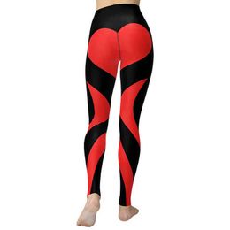 Heart Shaped Yoga Leggings Print Yoga Pants Women Unique Fitness Workout Sports Running Leggings Sexy Push Up Gym Pants H1221