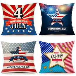 American Independence Day Pillow Case Sofa Cushion Covers Home Decor Seat Pillowcase America Flag Throw Pillows Cover 45*45cm ZYY1001