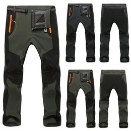 Men's Pants Men Snow Skiing Full Length Waterproof Windproof Outdoor Hiking Warm Winter Thick Trousers Casual Plus Size