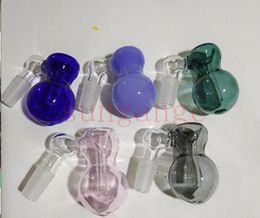 Colour Glass Ash Catcher Bowl Bubbler For Water Bongs Dab Rigs Smoking Pipes 14mm 18mm Male Calabash Ashcatcher Bowls Gourd Percolator