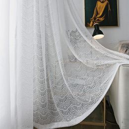 Curtain & Drapes Lace Princess White Tulle Curtains For Living Room European Style Window Mesh Yarn Sheer Bedroom Girl