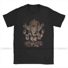 Ganesha 3D T Shirt for Men Cotton Awesome T-Shirts Round Collar Shiva Hindu God India Lingam Tees Short Sleeve Clothing Camiseta G1222