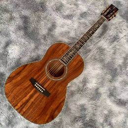 Acoustic guitar full KOA wooden OOO mold 40 inch black finger