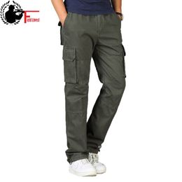 Military Pants Men's Big Tall Large Size Plus Oversized Trouser Elastic Waist Multi Pocket Cargo Pants Male Loose Jogger 6XL 5XL 210518