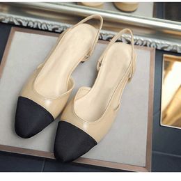 Luxury Brand Summer Flat Sandals Women 2021 Designer Black Shoes Apricot Heels Pumps Mules Y0721