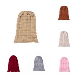 Autumn and winter ski wool cap Pleated flanged pullover hat