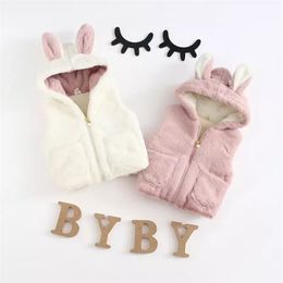 Fashion Casual Cute Winter Girls Baby Coat Children's Vest,Hooded Kids For Autumn Winter,Warm Comfortable 210818
