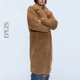 Winter faux fur coat women Thick Warm teddy plus size jacket Korean Lambswool outwear 210521