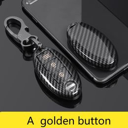 Glossy Carbon fiber ABS Car Key Case Fob Cover For Qashqai J11 X-Trail t31 t32 kicks Tiida Pathfinder Murano Note Juke