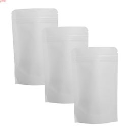 Brand New 10x15cm (4x6") 100PCS White Kraft Paper Ziplock Packing Storage Bag Rounded Corner Stand Up Bags With Zippergoods