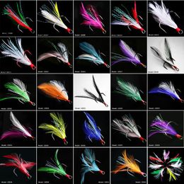 Fishing Hooks 25 Colors, One Colour And Package, A Total Of Packages, 500.2 4 6 8 # Black With Feather Tackle