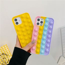 Shockproof Silicone Cellphone Cases With Push Bubble Toys Case 2 in 1 Portable Relive Stress For iPhone 12 11 XR Xsmax Mobile Phone Protective Cover