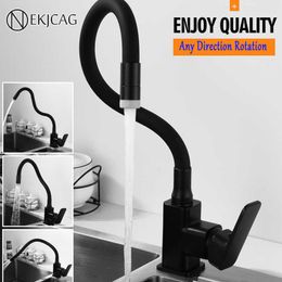 Silica Gel Nose Any Direction Rotating Kitchen Faucet Cold and Water Mixer Tap Convenient Kitchen Bathroom Sink Crane 210724