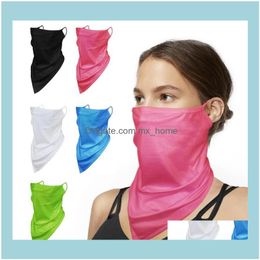 Designer Housekeeping Organisation Home & Gardensolid Colour Triangle Mesh Breathable Ice Silk Mask Hanging Ear Magic Scarf Mens And Womens R