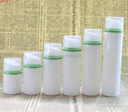 Airless Pump Bottle Transparent Cap Green Edge Makeup Lotion Serum Liquid Foundation Empty Cosmetic Containers 10pcs/Lothigh qty