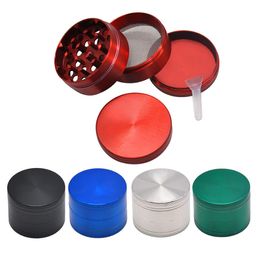 Wholesale Aluminium Alloy Tabacco Grinder Smoking Accessories D50mm*H37mm 4 Layers 5 Colours Spice Dry Herb Crusher Quickly Metal Grinders