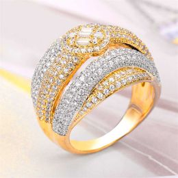 Bride Talk Luxury Brand Wedding Ring For Women Cubic Zirconia Super Quality Christmas Gift Dubai Bridal Jewellery Accessories 211217