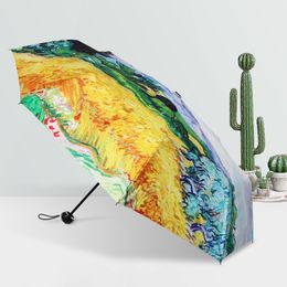 Female Parasol Double Purpose Silver Glue Coating Sun and Windproof Rain Umbrellas for Women and Men