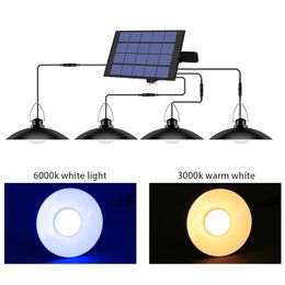 1 2 3 4 Heads Solar Pendant Lamp IP65 Waterproof Outdoor Indoor With 3m Cable Suitable for courtyard garden Camping