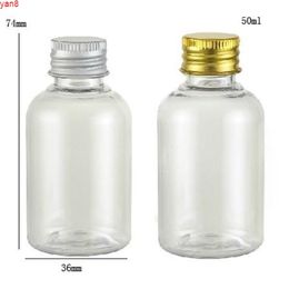 30 x 50ml Dumpy Plastic Orifice Reducer Bottle With Aluminum Cap White 5/3oz Cream and Lotion Container