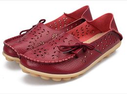 2021 spring new cowhide hollow shoes large size working mother casual shoes flat pregnant women shoes