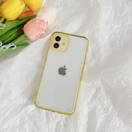 Candy Color Acrylic Transparent Phone Cases For iPhone 13 12 11 Pro Max XS XR X 7 8 Plus Camera Protection Shockproof Vintage Hard Cover case