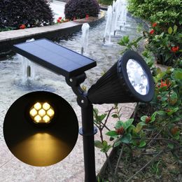 IP65 7LED Beads Solar Power Spotlight Garden Light Outdoor Lawn Landscape Lamp Warm
