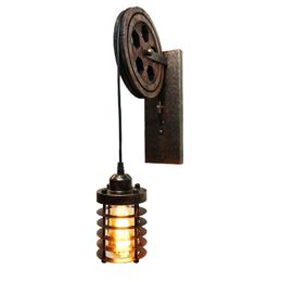 Wall Lamp Adjustable Vintage Loft Industrail Lifting Pulley Light For Cafe Corridor Restaurant Bedroom Aisle Club Bra