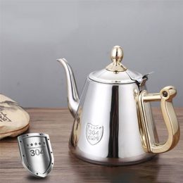 Induction Cooker Coffee Maker Pot Stainless Steel Kettle With Fliter Teapot Stovetop Tea 210423