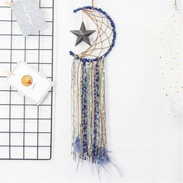 Decorative Objects & Figurines Nordic Style Belin Moon Star Fringed Pendant Tassel Hanging Ornaments Wall Decor Bedroom Pography Props Dream