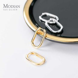 Simple Letter O Shape Earring Geometric Oval 925 Sterling Silver Hoop for Women Fashion Fine Jewelry Accessories 210707