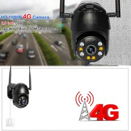 IP Camera 4G SIM Card Wifi 4X Digital Zoom PTZ Video Surveillance Black Dome Wireless GSM Security Outdoor P2P EU