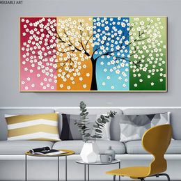 RELIABLI ART Abstract Seasons Tree Pictures Canvas Painting Wall Art For Living Room Modern Home Decoration Posters And Prints