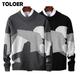 2021 New Fashion Sweaters Man Brand Pullovers O-Neck Slim Fit Jumpers Knitwear Thick Autumn Korean Style Casual Mens Clothes 3XL Y0907