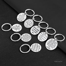 Party Favor Simple Personality Culture English Key Pendant Stainless Steel Keychain Holiday Gift T500760