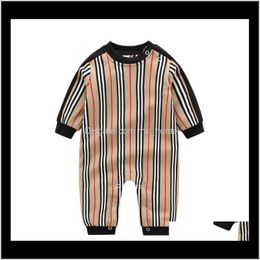 Jumpsuitsrompers Clothing Baby Maternity Drop Delivery 2021 Striped Spring Autumn Baby Long Sleeve Jumpsuits Toddler Cotton Onesies Kids Romp