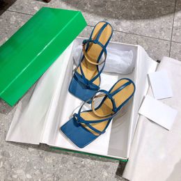 Damenschuhe STRETCH-SANDALEN Knöchelriemen-Sandale, High-Heels, Pumps mit eckiger Zehenpartie, Luxus-Flip-Flops, Absatz, Mode-Kleiderschuh, Designer-Slides, Mules-Pumps aus Nappaleder