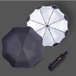 Anti-UV Full Automatic Business 3 Folding Male Female Parasol Sun Umbrella Rain Women Windproof For Men