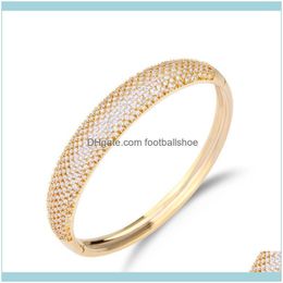 Bangle Bracelets Jewelrydesigners Jewellery Exaggerated Gold Plated Zirconium Inlaid Womens Open Fashion Luxury Bracelet Drop Delivery 2021 Rv