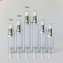 360/lot New Design 15ml 20ml 30ml Frost Plastic Airless Lotion Pump Bottle Vacuum Cosmetic Containershigh qty