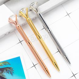 Crystal Glass Ballpoint Pens Student Painting Big Gem Ball Pen Stationery Gift School Office Business Writing Supplies BH5838 WLY