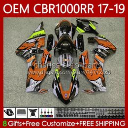 Body Kit For HONDA CBR 1000 CBR1000 RR CC 2017-2019 Injection Bodywork 75No.169 CBR 1000CC 1000RR Orange Black CBR1000RR 17 18 19 CBR1000CC 2017 2018 2019 OEM Fairing